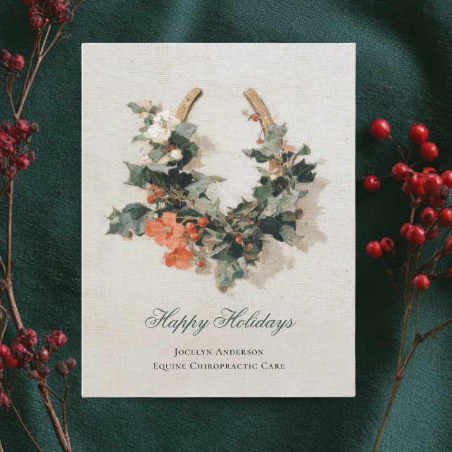 Cartão De Festividades Festivo Equestrian Business Natal (Criador carregado)