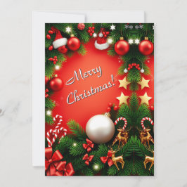 Cartão De Festividades Festivo Feliz Natal Personalizado