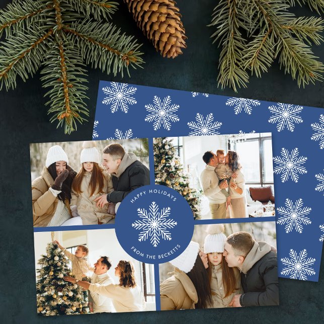Cartão De Festividades Festivo Floco de Neve Natal 4 Foto (Criador carregado)