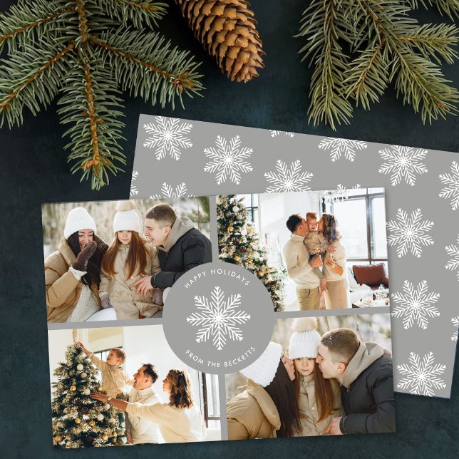 Cartão De Festividades Festivo Floco de Neve Natal 4 Foto (Criador carregado)