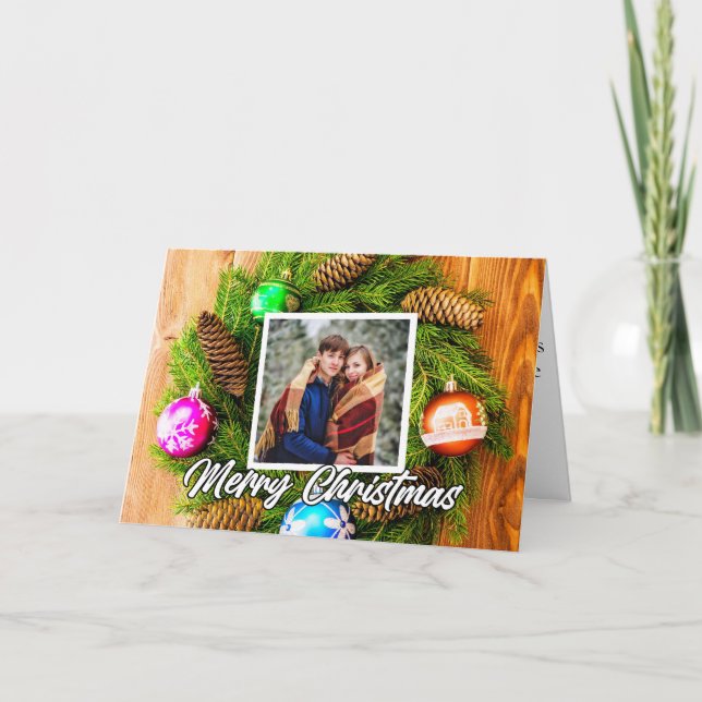 Cartão De Festividades Festivo Foliday Photo Template Feliz Natal (Frente)