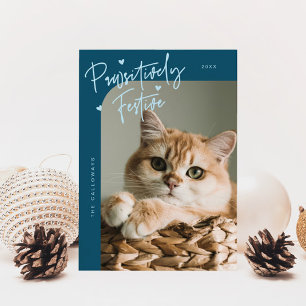 Cartão De Festividades Festivo Foto de Gato Festivo Natal
