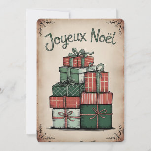 Cartão De Festividades Festivo Joyeux Noël Holiday Card