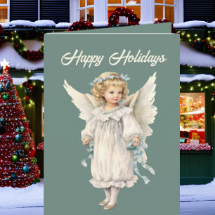 Cartão De Festividades Festivo Natal Angel aquarela adicionar texto