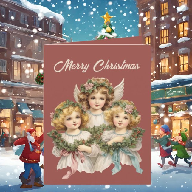 Cartão De Festividades Festivo Natal Ângulos aquarela adicionar texto (Criador carregado)