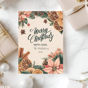 Cartão De Festividades Festivo Poinsettia Citrus