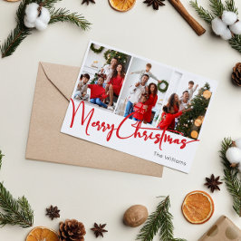 Cartão De Festividades Festivo Red Script Felry Natal Seis Foto