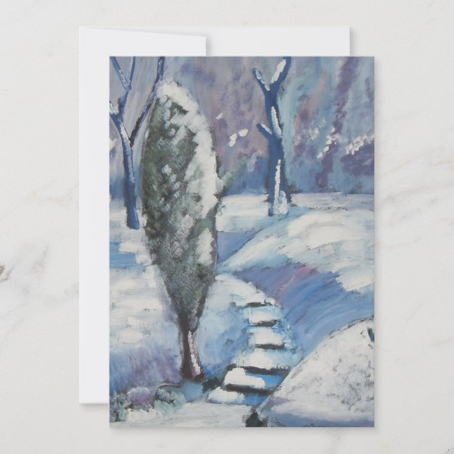 Cartão De Festividades Festivo Snowy Christmas (Frente)