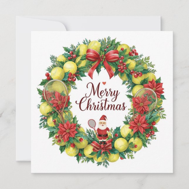 Cartão De Festividades Festivo Tênis Wreath para o Natal (Frente)