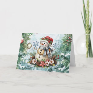 Cartão De Festividades Festivo Vintage Watercolor Vazio de Natal