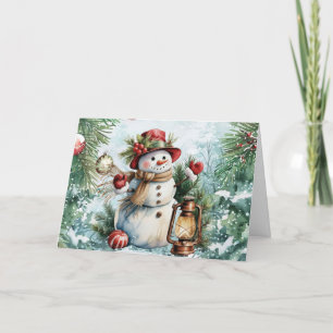 Cartão De Festividades Festivo Vintage Watercolor Vazio de Natal
