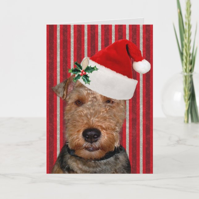 Cartão De Festividades Festivo Welsh Terrier (Frente)