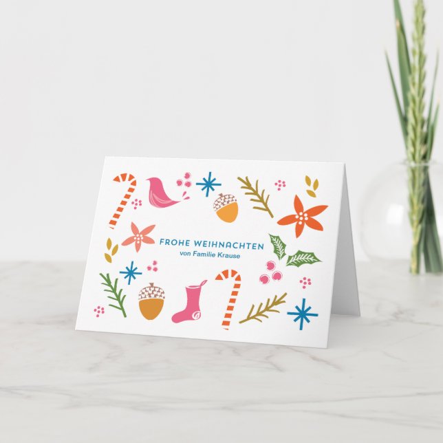 Cartão De Festividades Festliche Doodles frohe Weihnachten Karten (Frente)