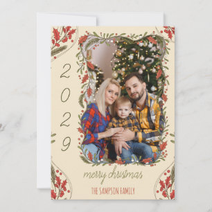 Cartão De Festividades Fia Botânica - Natal da Família Personalizada