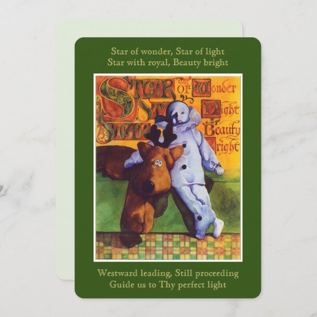 Cartão De Festividades Ficha de Natal Plana STAR OF WONDER (Frente/Verso)