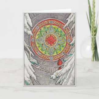 Cartão De Festividades Ficha de saudação da janela de dezembro