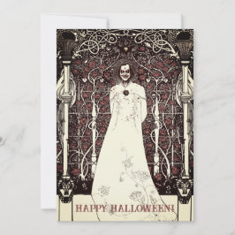 Cartão De Festividades Ficha de saudação de Halloween feliz por Beardsley