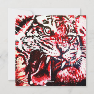 Cartão De Festividades Fierce Tiger