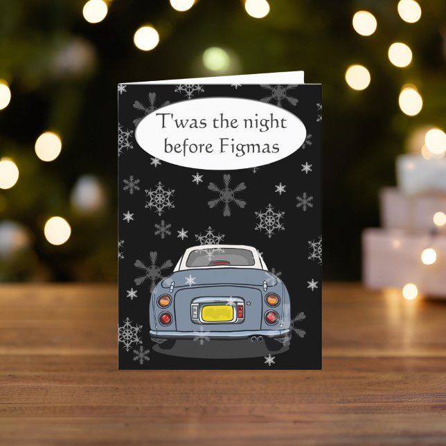 Cartão De Festividades Figuras Figmas Lapis Figaro Car Christmas (Happy Fig-mas! A fun figgy themed christmas card to send to your car! (or your figgy loving friends))