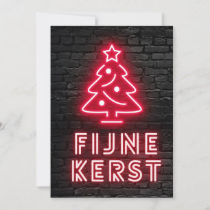 Cartão De Festividades Fijne Kerst Rood Neon Kerstmis Xmas