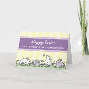 Cartão De Festividades Filha Felz pascoa de Bunnies de Páscoa