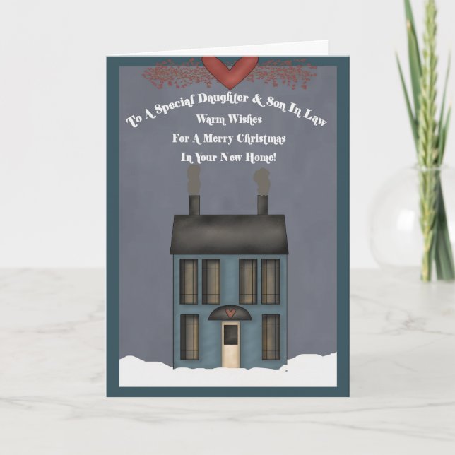 Cartão De Festividades Filha & Genro, 1º Natal na Nova Casa (Frente)