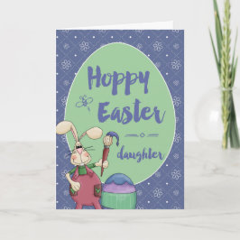 Cartão De Festividades Filha, Hoppy Páscoa Coelhinho pintando ovo