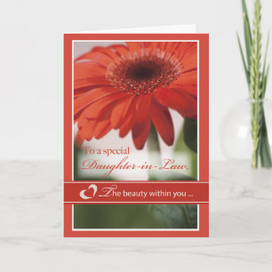 Cartão De Festividades Filha Red Gerber Daisy Namorados