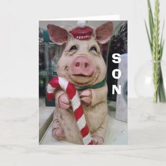 CARTÃO DE FESTIVIDADES FILHO=NATAL PIGGGY-SEM QUISER NATAL SÓ DE MERCADO