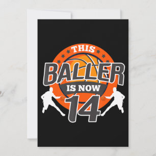 Cartão De Festividades Filho Presente De Criança De Basquete De 14 Anos