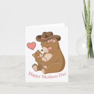 Cartão De Festividades Filhote de Urso Feliz Dia das Mães