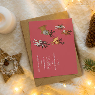 Cartão De Festividades Filhote Fofo Rena Bebê Seu Primeiro Natal