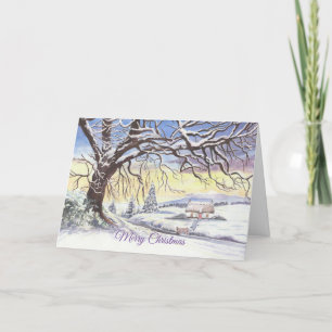 Cartão De Festividades Final Christmas Card Winter Scene by Sue Hole