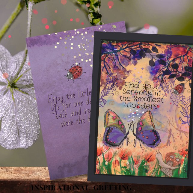 Cartão De Festividades Find your Serenity Inspirational Card (Find your Serenity in the Smallest Wonders Card)