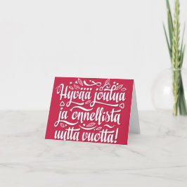 Cartão De Festividades Finlandês Feliz Natal Ano Novo Feliz. Editável