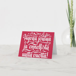 Cartão De Festividades Finlandês Feliz Natal Ano Novo Feliz. Editável