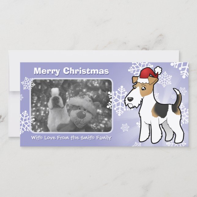 Cartão De Festividades Fio Natal Fox Terrier (Frente)
