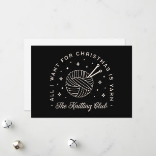 Cartão De Festividades Fios engraçados com tricô de knit clube feriado