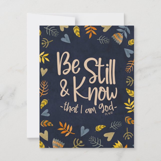 Cartão De Festividades Fique E Saiba Que Eu Sou Deus Carteiro Religioso (Frente)