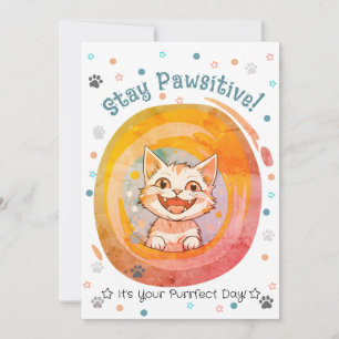 Cartão De Festividades Fique Pawsitivo Aniversário/Encorajamento/