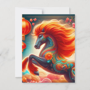 Cartão De Festividades Fire Horse