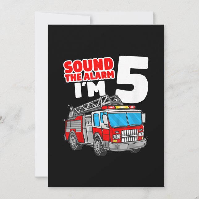 Cartão De Festividades Fire Truck 5 Year Old Firefighter 5th Birthday (Frente)