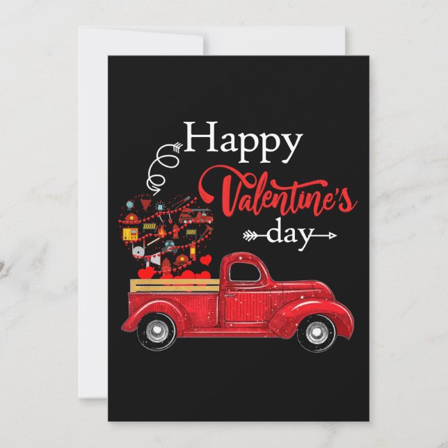 Cartão De Festividades Firefighter Gift | Happy Valentine Day Firefighter (Frente)