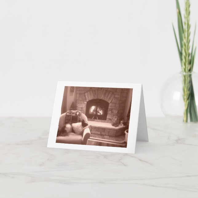 Cartão De Festividades Fireplace (Frente)