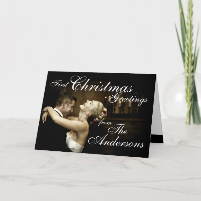 Cartão De Festividades First Christmas Couple's Photo Card (Frente)