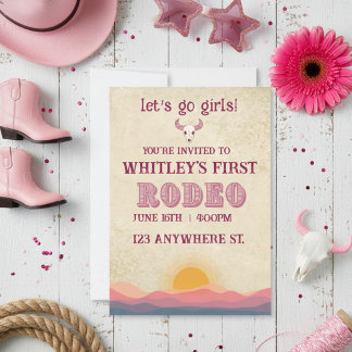 Cartão De Festividades first rodeo birthday invitation
