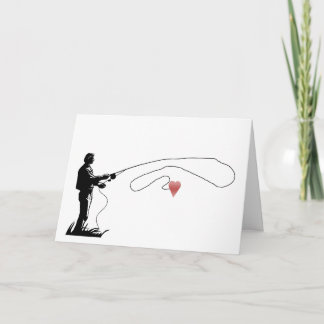 Cartão De Festividades Fishing Heart Be Mine Valentine Card