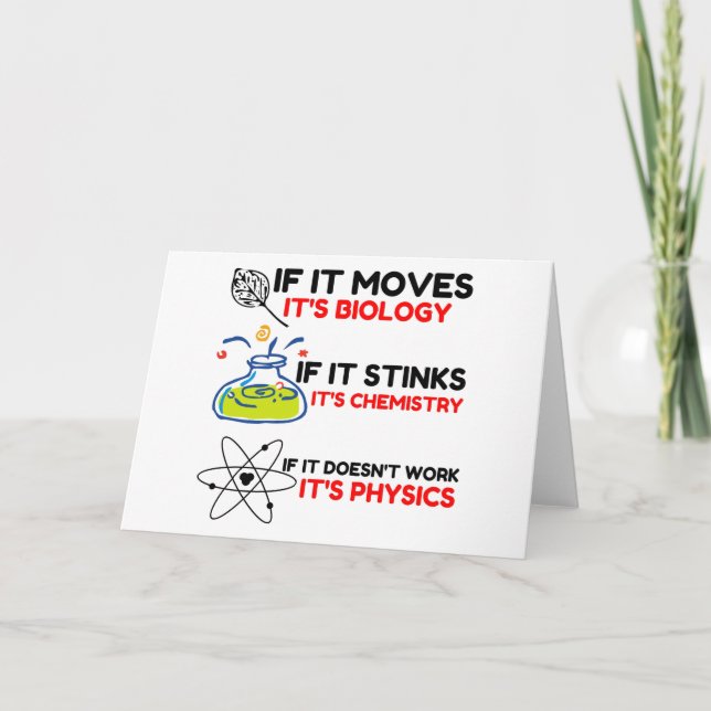Cartão De Festividades FÍSICA DE QUÍMICA DE BIOLOGIA DA Ciência (Frente)