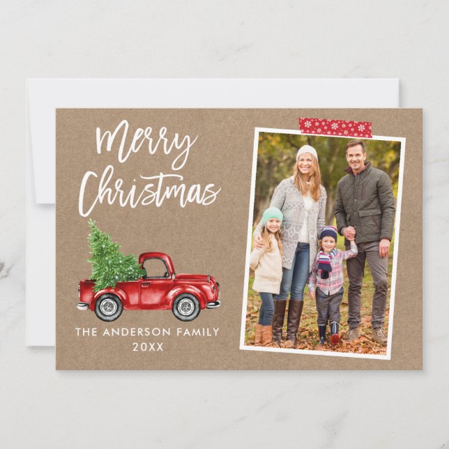 Cartão De Festividades Fita de Artesanato Vermelho Escoteiro de Pincel Ro (Frente)