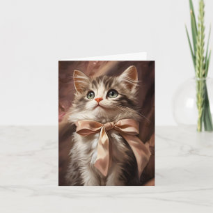 Cartão De Festividades Fita de Gatinho Fofo